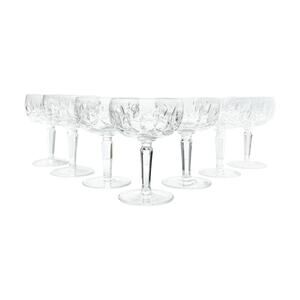 Waterford “Kildare” Set of 7 Crystal Coupe Champagne Glasses 5 1/4” 8oz Signed